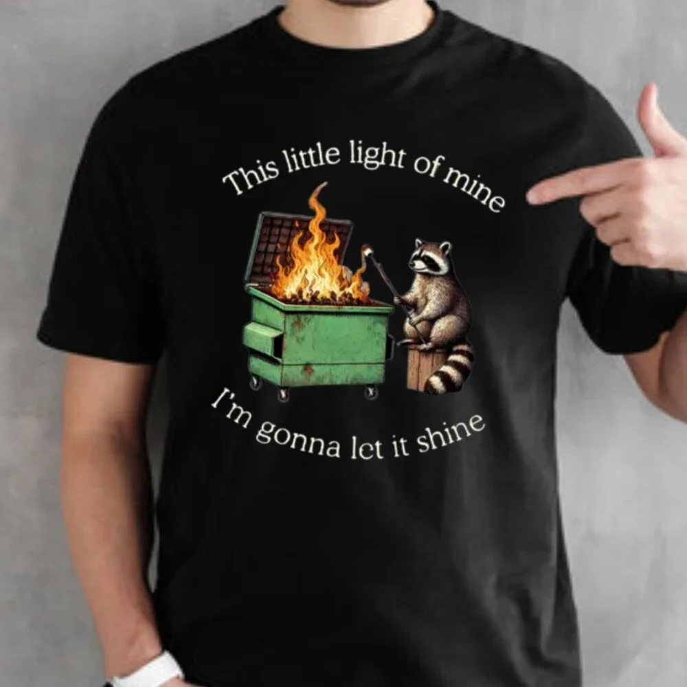 Fire Raccoon Tee Shirt, Mental Health Tee - Picture 1 of 4